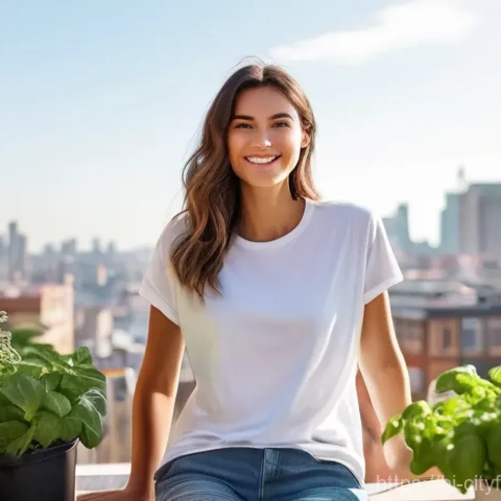도시농업 환기 시스템 - **Prompt: A serene and vibrant urban balcony garden, basking in natural light and fresh air. A young...